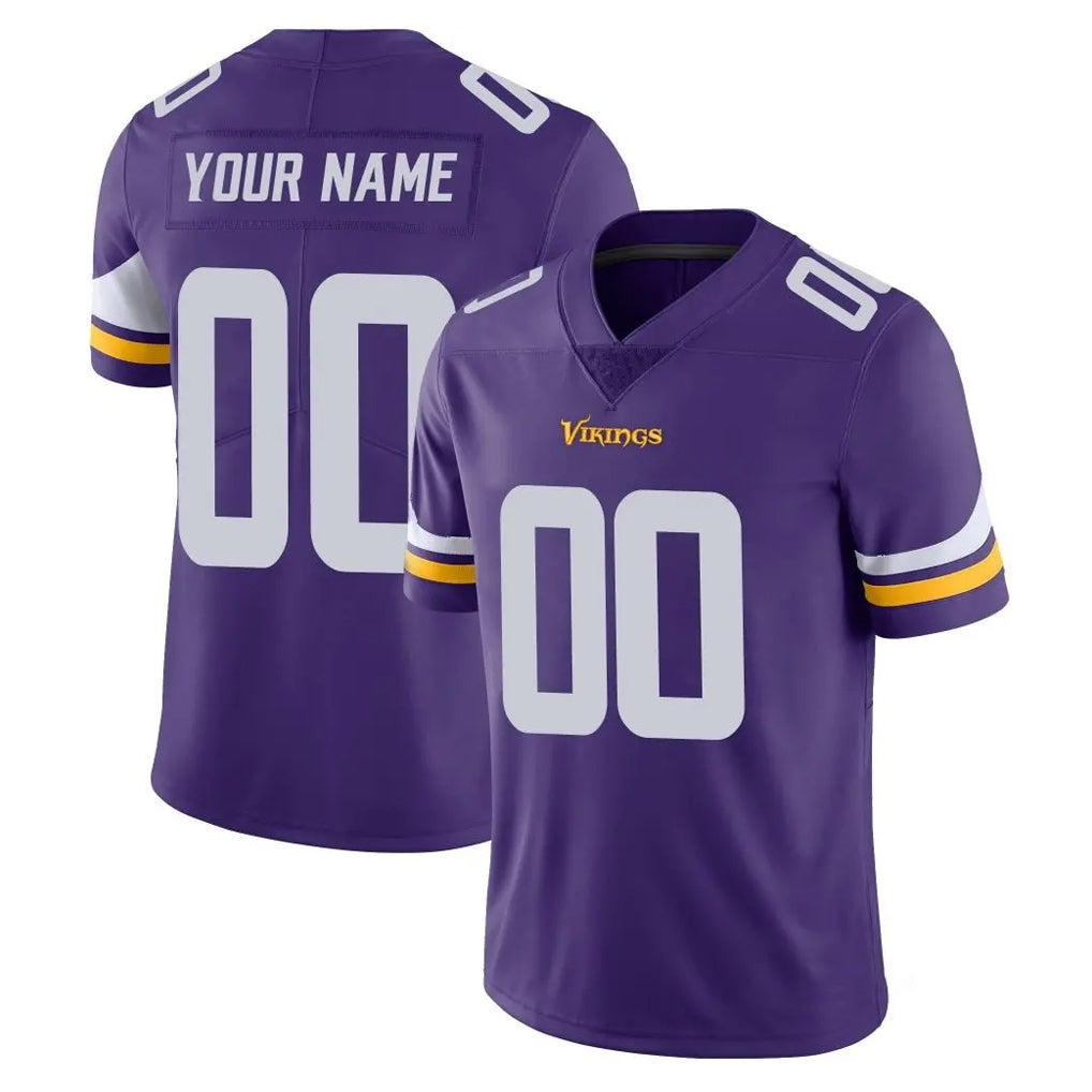 Johmsee Custom MN.Vikings Purple Limited Vapor Untouchable Home Game Any Name & Numbers Stitched Jerseys