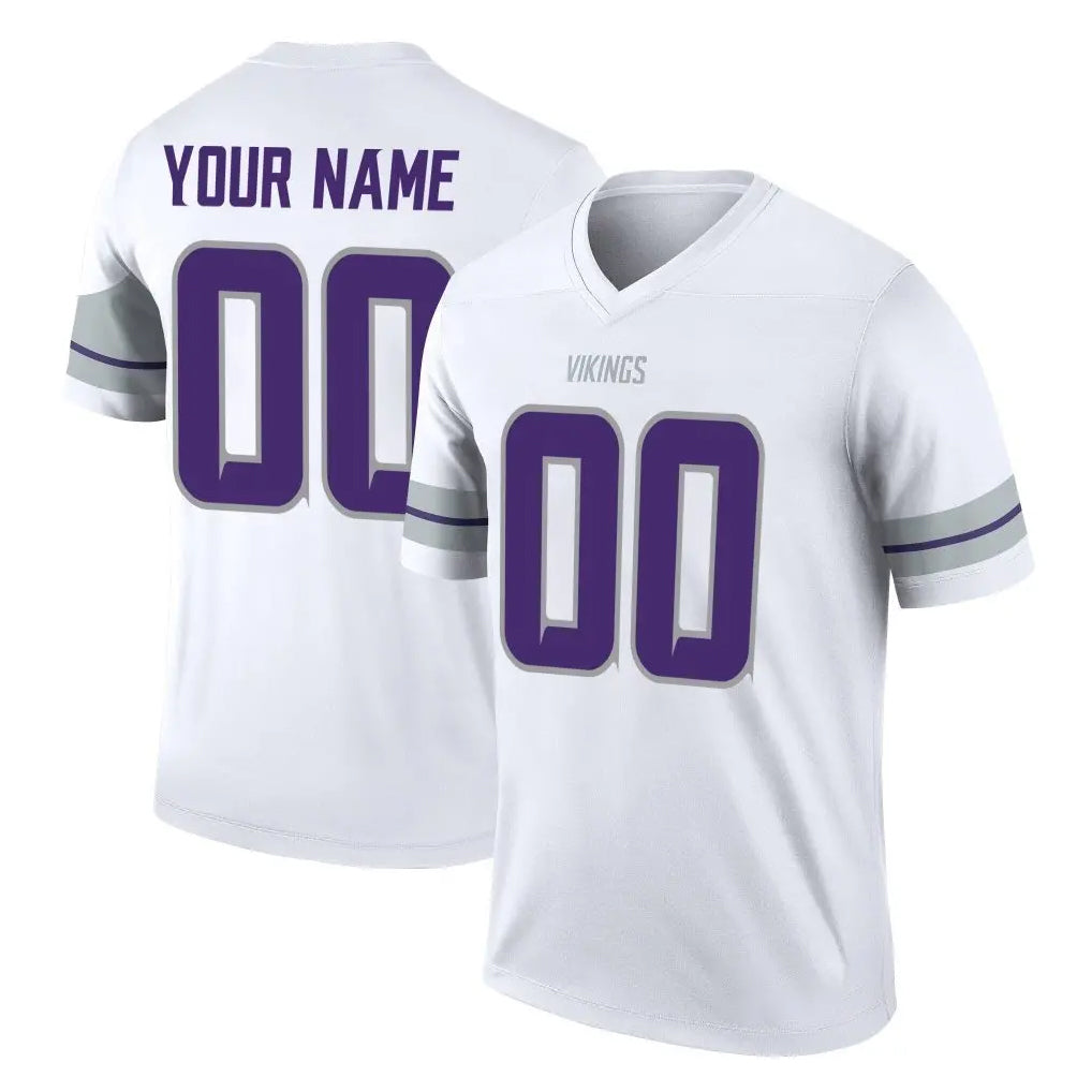 Johmsee Custom MN.Vikings White Alternate Legend Home Game Any Name & Numbers Stitched Jerseys