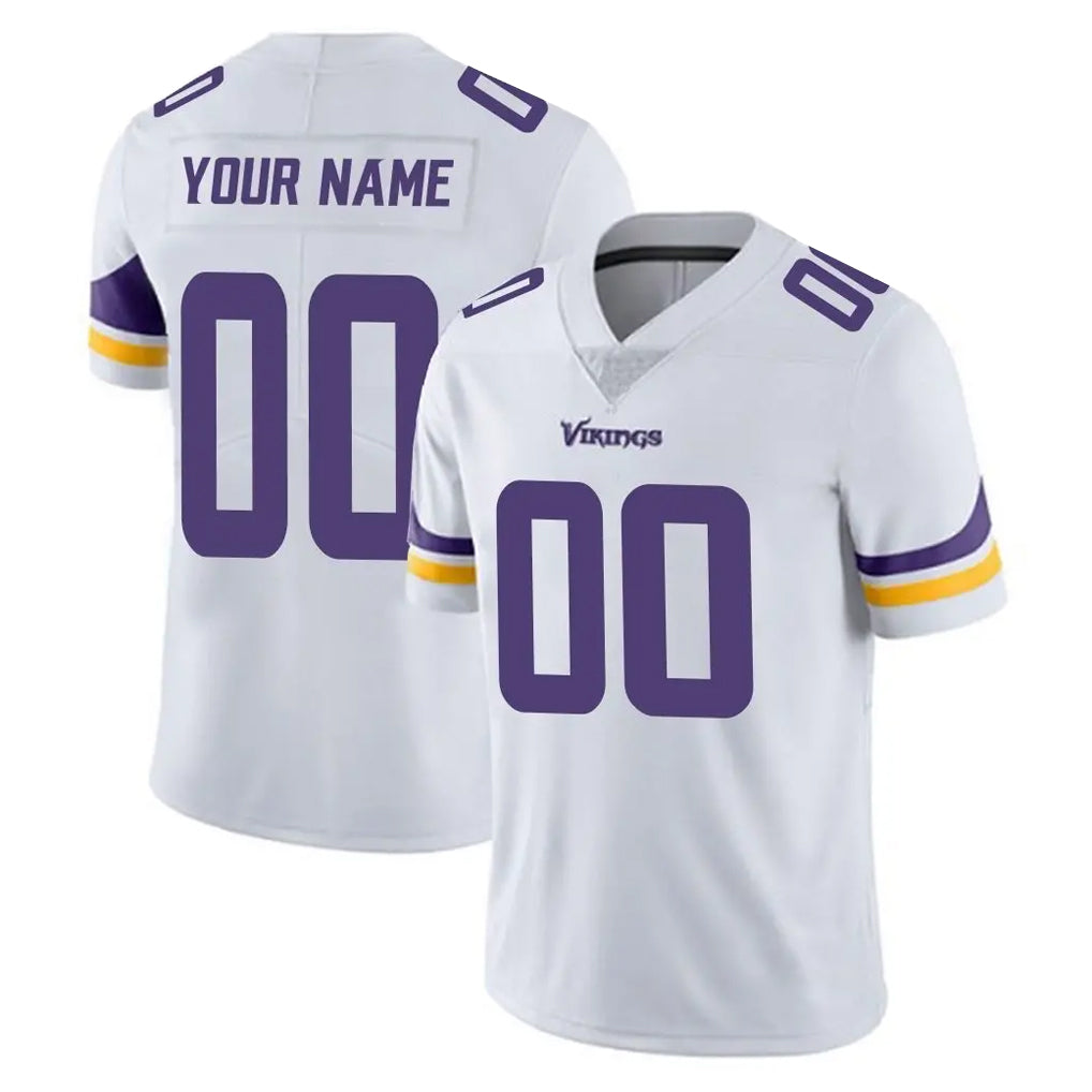 Johmsee Custom MN.Vikings White Limited Vapor Untouchable Home Game Any Name & Numbers Stitched Jerseys