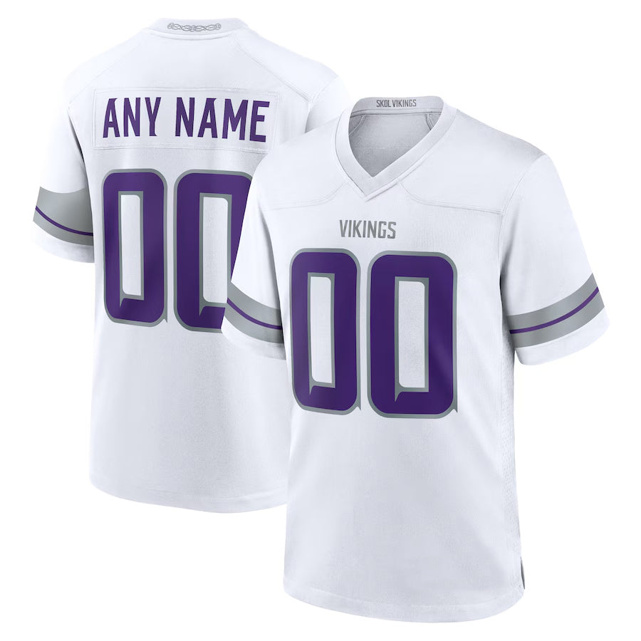 Johmsee Custom MN.Vikings White Alternate Game Stitched Jerseys