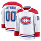 Custom M.Canadiens Fanatics Away Premium Jersey - White Stitched American Hockey Jerseys