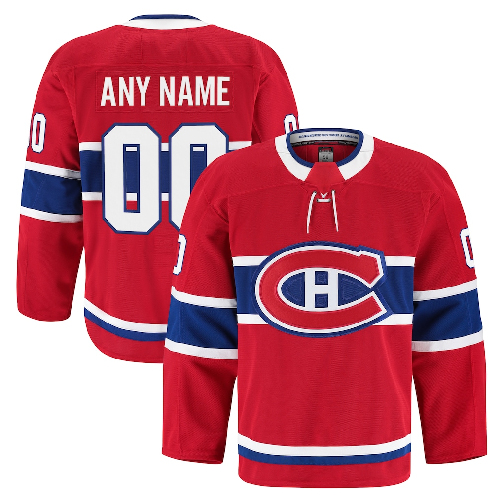 Johmsee Custom Montreal Canadiens Red Home Authentic Pro Jerseys