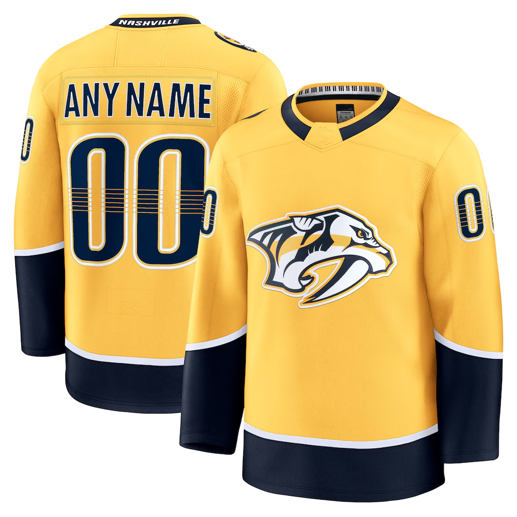 Johmsee Custom N.Predators Gold Home Premium Jerseys