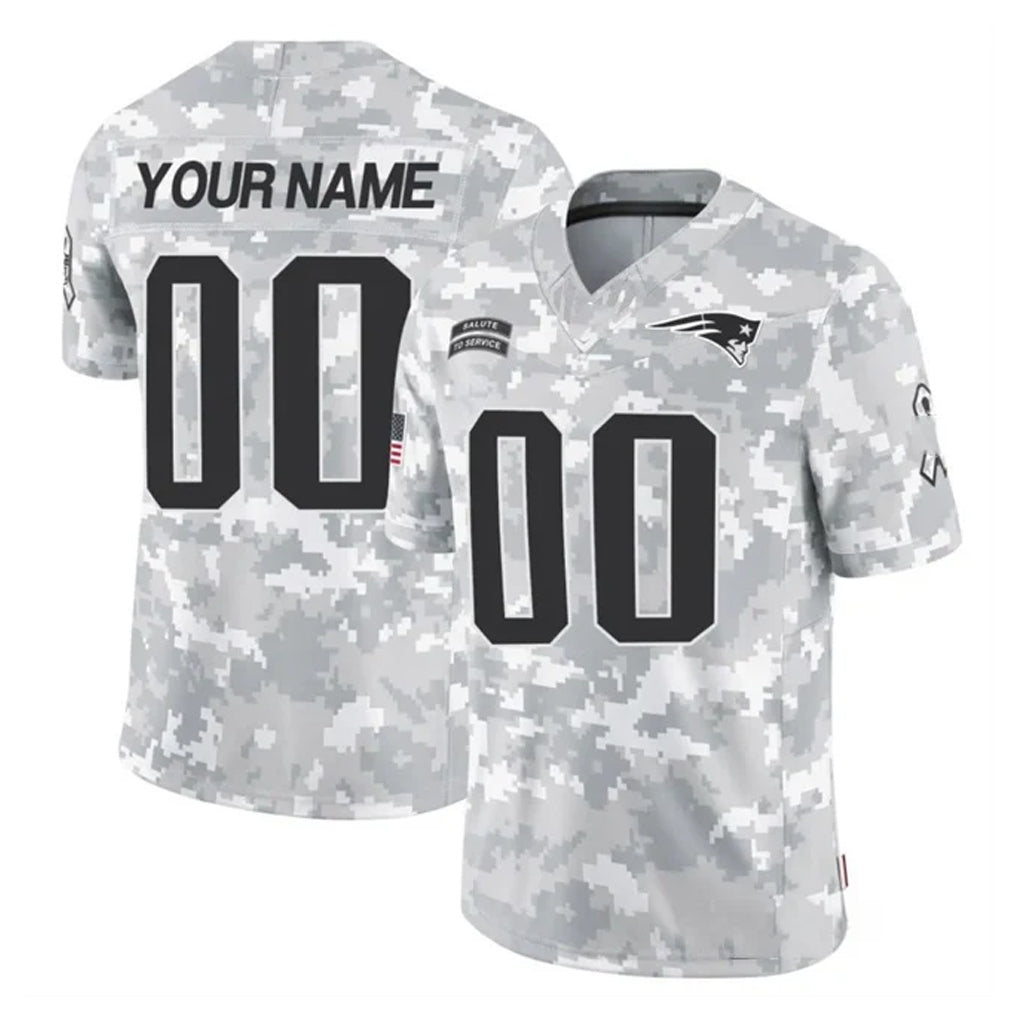 Johmsee Custom NE.Patriots Arctic Camo Salute To Service Limited Game Any Name & Numbers Stitched Jerseys