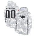 Johmsee Custom NE.Patriots Arctic Camo Salute to Service Pullover Hoodies Limited Any Name & Numbers Game Stitched Jerseys