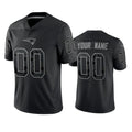 Johmsee Custom NE.Patriots Black Reflective LImited Home Game Any Name & Numbers Stitched Jerseys