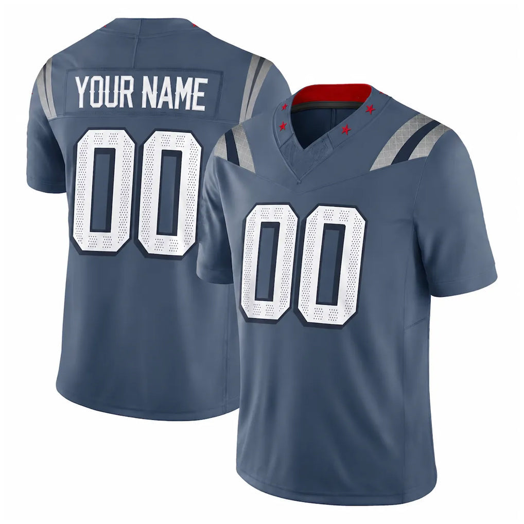 Johmsee Custom NE.Patriots Blue Limited Rivalries Collection Home Game Any Name & Numbers Stitched Jerseys