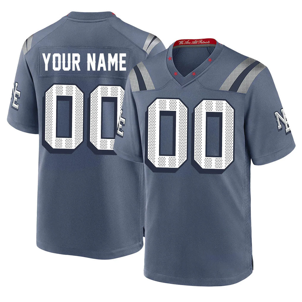 Johmsee Custom NE.Patriots Blue Rivalries Collection Home Game Any Name & Numbers Stitched Jerseys