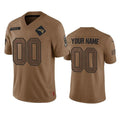 Johmsee Custom NE.Patriots Brown Salute To Service Limited Any Name & Numbers Stitched Jerseys