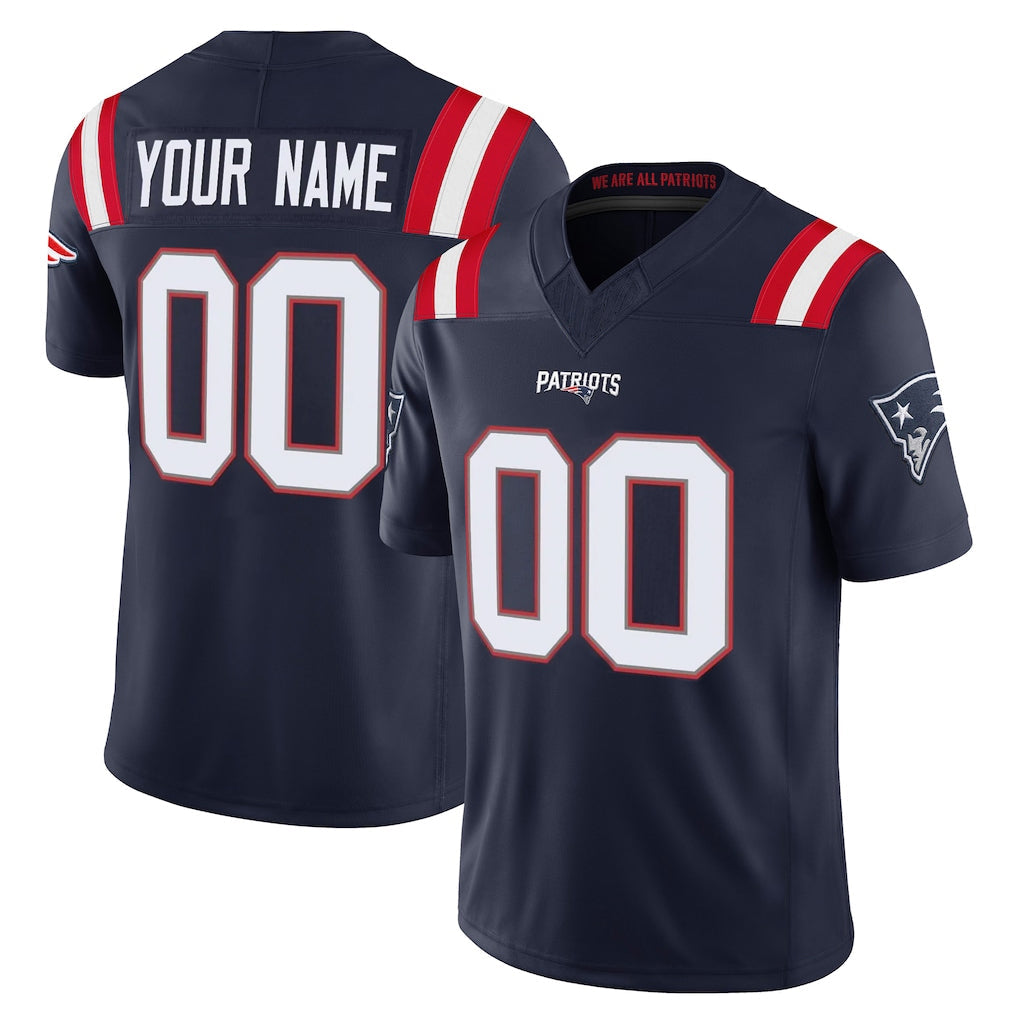 Johmsee Custom NE.Patriots Navy Limited Vapor F.U.S.E. Home Game Any Name & Numbers Stitched Jerseys