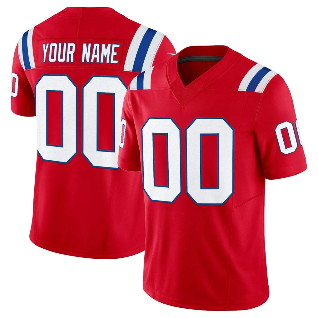Johmsee Custom NE.Patriots Red Limited Vapor F.U.S.E. Home Game Any Name & Numbers Stitched Jerseys