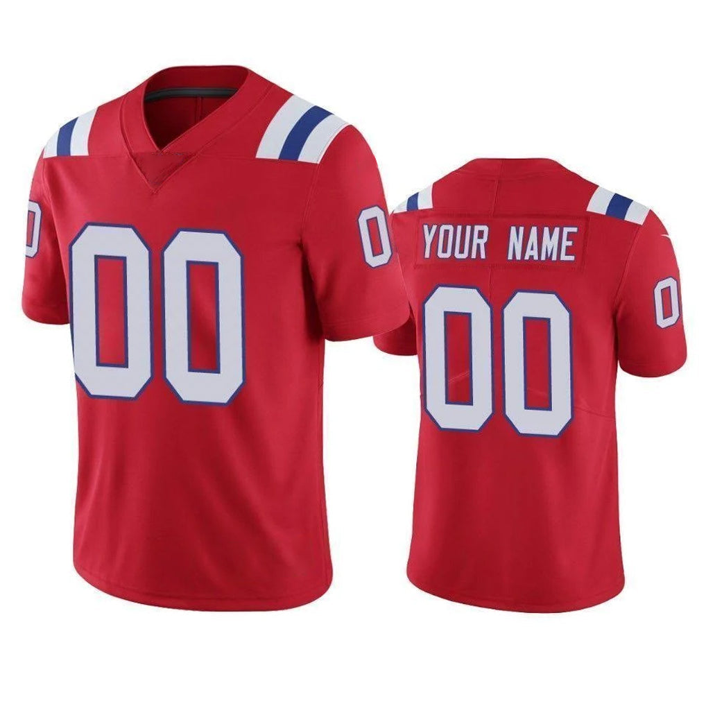 Johmsee Custom NE.Patriots Red Vapor Untouchable Home Game Any Name & Numbers Stitched Jerseys