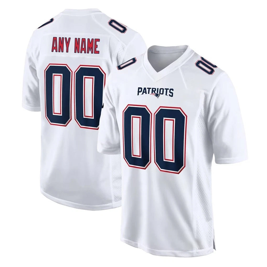 Johmsee Custom NE.Patriots White Fashion Limited Home Game Any Name & Numbers Stitched Jerseys