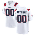 Johmsee Custom NE.Patriots White Home Game Any Name & Numbers Stitched Jerseys