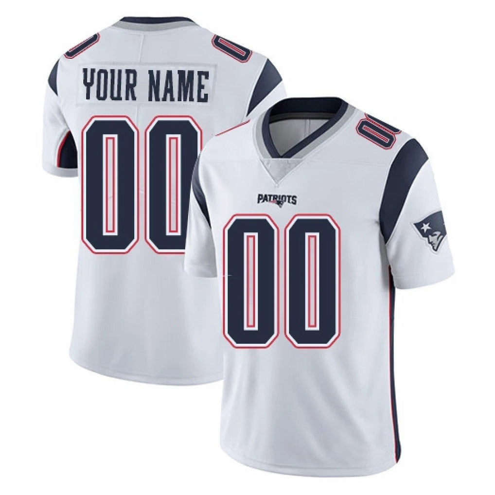 Johmsee Custom NE.Patriots White Limited Vapor Home Game Any Name & Numbers Stitched Jerseys