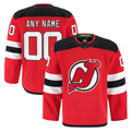 Johmsee Custom NJ.Devils Red Home Authentic Pro Jerseys