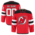 Johmsee Custom NJ.Devils Red Home Authentic Pro Jerseys