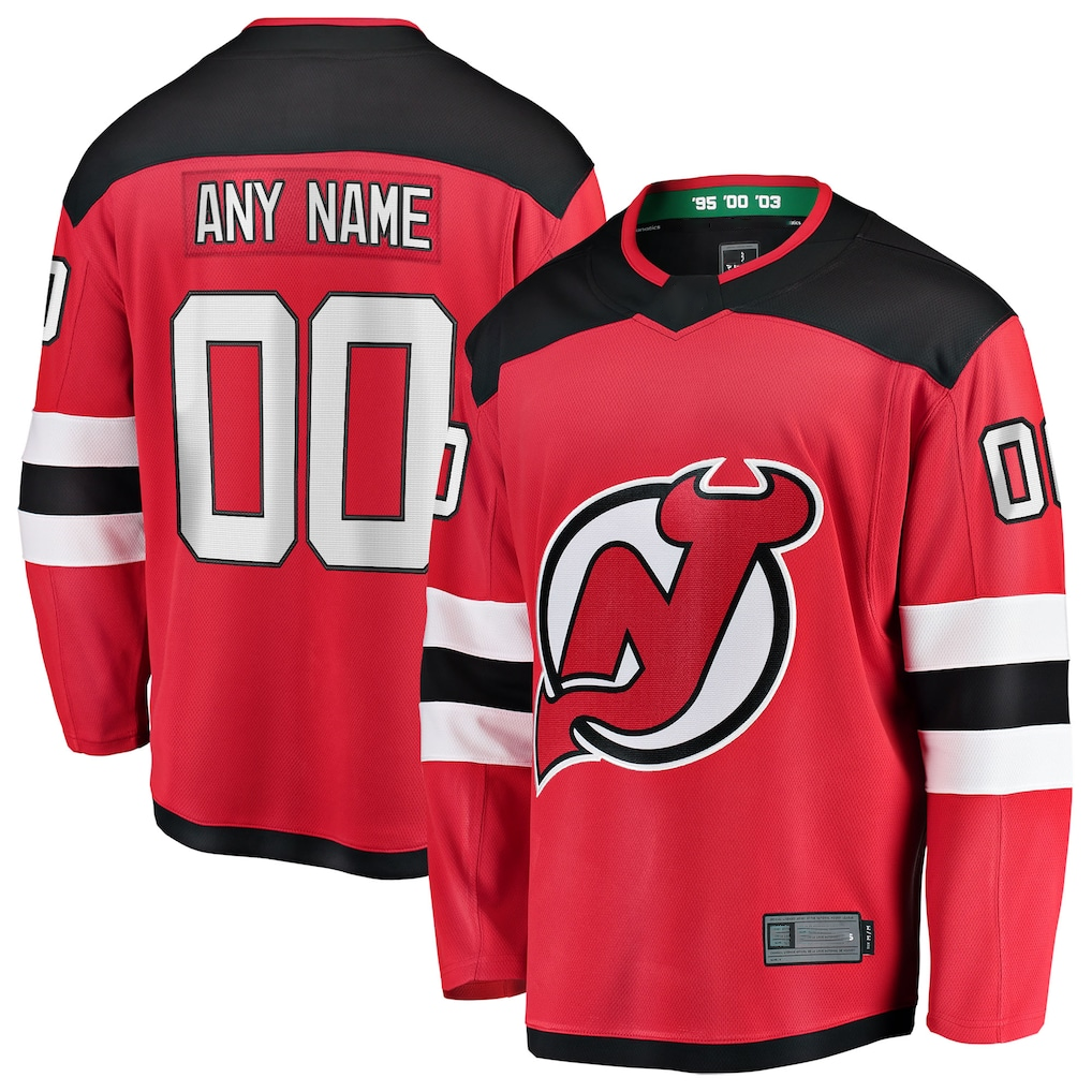 Johmsee Custom NJ.Devils Red Home Breakaway Jerseys