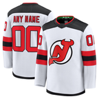Johmsee Custom NJ.Devils White Away Premium Jerseys
