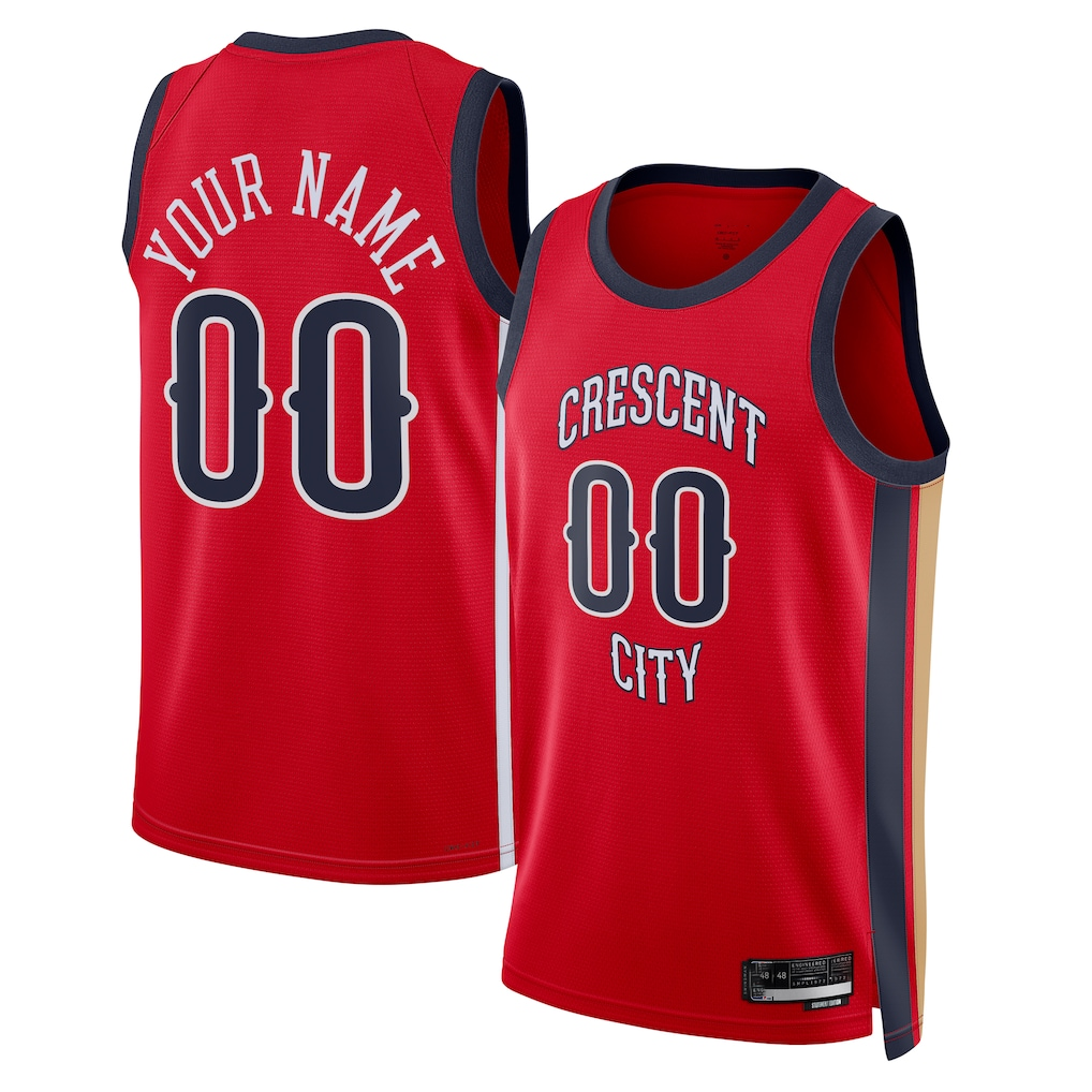 Johmsee Custom NO.Pelicans Jordan Brand Red Swingman Stitched Jerseys- Statement Edition