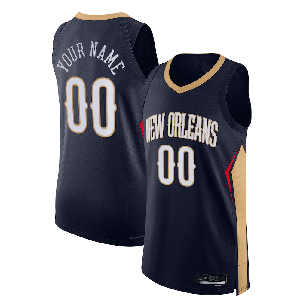 Johmsee Custom NO.Pelicans Navy 2021-2022 Diamond Authentic Stitched Jerseys- Icon Edition