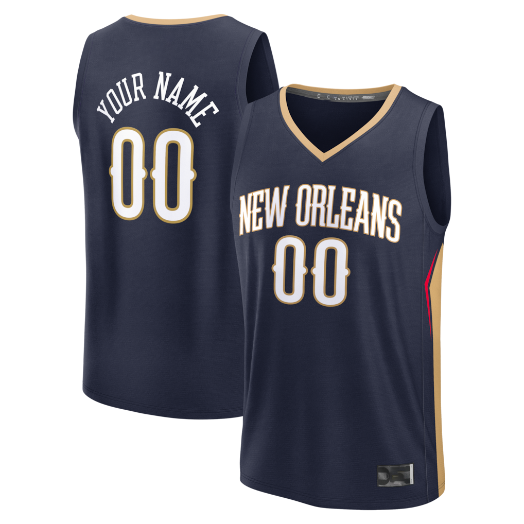 Johmsee Custom NO.Pelicans Navy Fast Break Stitched Jerseys- Icon Edition