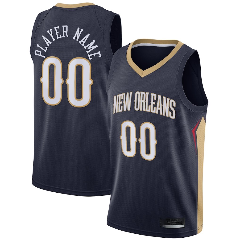 Johmsee Custom NO.Pelicans Navy Swingman Stitched Jerseys- Icon Edition