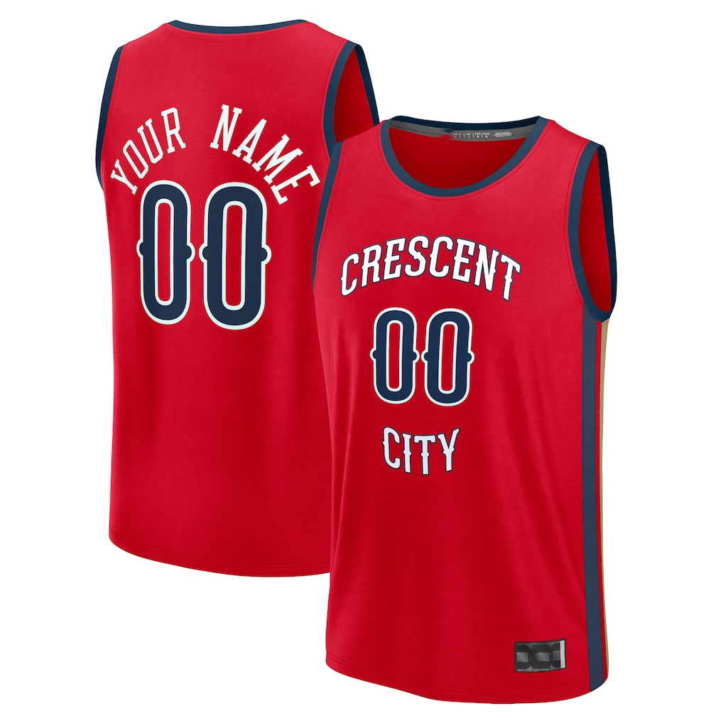 Johmsee Custom NO.Pelicans Red Fast Break Stitched Jerseys- Statement Edition