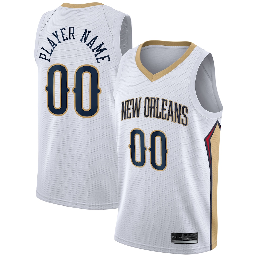 Johmsee Custom NO.Pelicans White 2020-2021 Swingman Stitched Jerseys- Association Edition