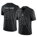 Johmsee Custom NO.Saints Black Limited Reflective Home Game Any Name & Numbers Stitched Jerseys