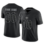 Johmsee Custom NO.Saints Black Limited Reflective Home Game Any Name & Numbers Stitched Jerseys