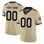 Johmsee Custom NO.Saints Gold Limited Vapor F.U.S.E. Home Game Any Name & Numbers Stitched Jerseys