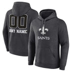 Johmsee Custom NO.Saints Gray Pullover Hoodies Limited Any Name & Numbers  Stitched Jerseys