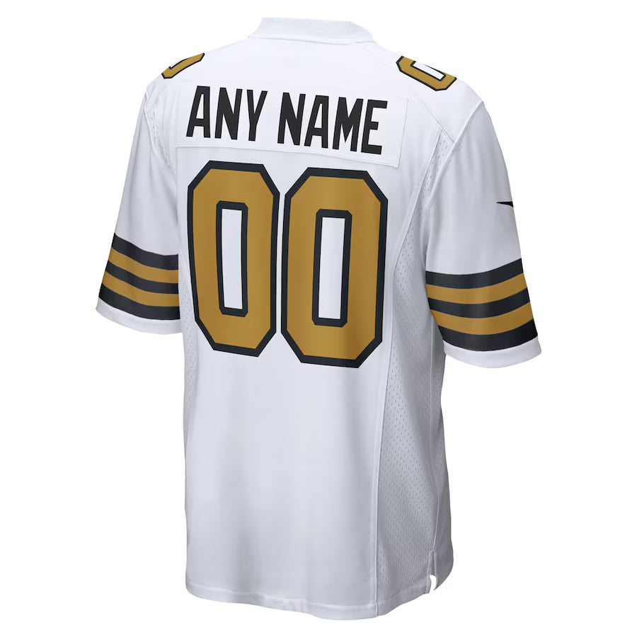 Johmsee Custom NO.Saints White Alternate Game Stitched Jerseys