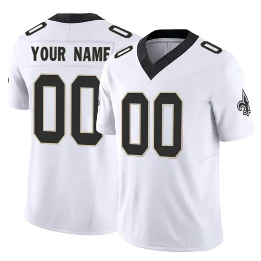 Johmsee Custom NO.Saints White Limited Vapor F.U.S.E. Home Game Any Name & Numbers Stitched Jerseys