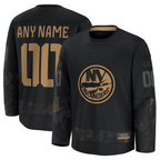 Johmsee Custom NY.Islanders Black 2024 Military Appreciation Practice Jerseys