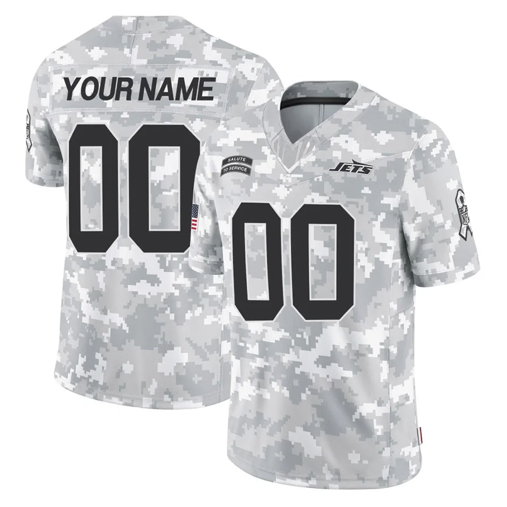 Johmsee Custom NY.Jets Arctic Camo Salute to Service Limited Game Any Name & Numbers Stitched Jerseys
