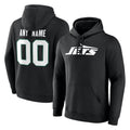 Johmsee Custom NY.Jets Black LOGO Pullover Hoodies Limited Game Any Name & Numbers Stitched Jerseys