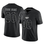 Johmsee Custom NY.Jets Black Limited Reflective Home Game Any Name & Numbers Stitched Jerseys
