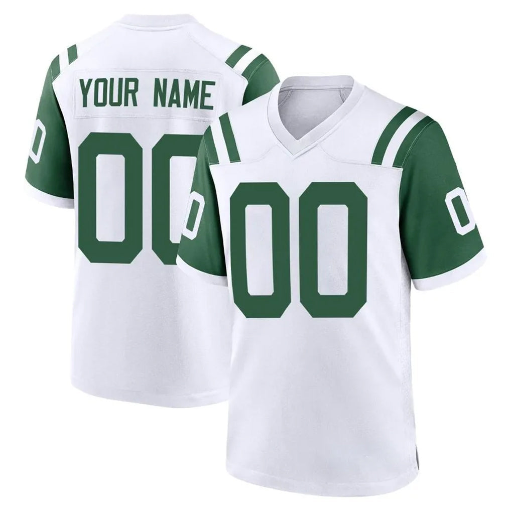 Johmsee Custom NY.Jets White Classic Home Game Any Name & Numbers Stitched Jerseys