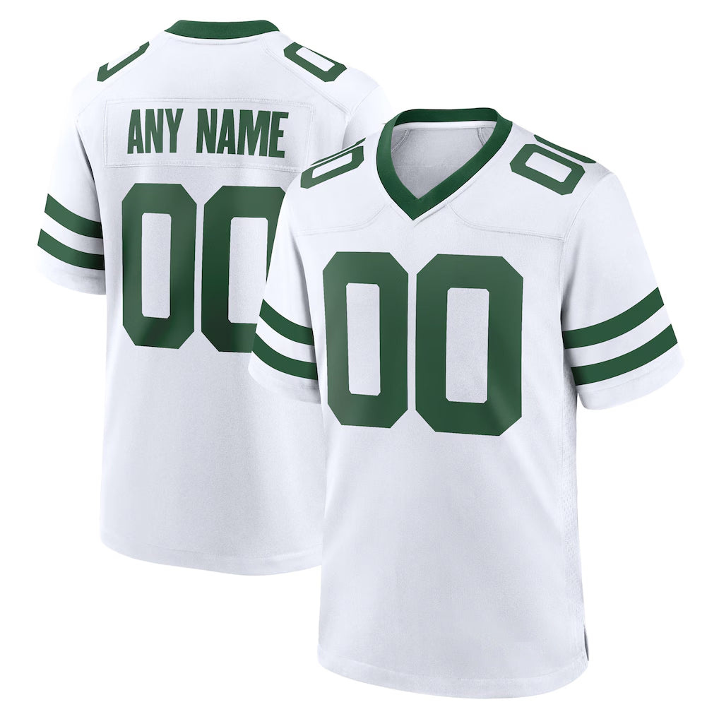Johmsee Custom NY.Jets White Legacy Home Game Any Name & Numbers Stitched Jerseys