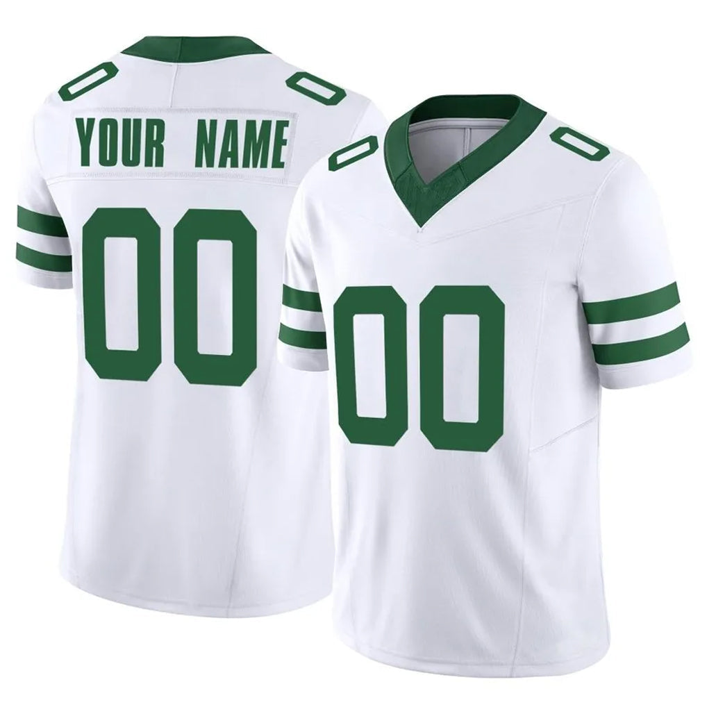 Johmsee Custom NY.Jets White Legacy Limited Vapor F.U.S.E. Home Game Any Name & Numbers Stitched Jerseys