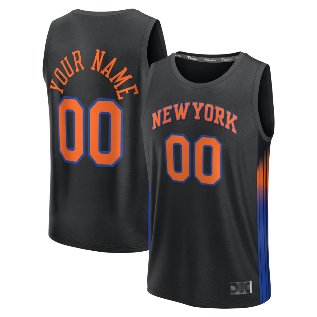Johmsee Custom NY.Knicks  Black Fast Break Jerseys - Icon Edition