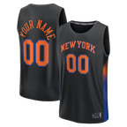 Johmsee Custom NY.Knicks  Black Fast Break Jerseys - Icon Edition