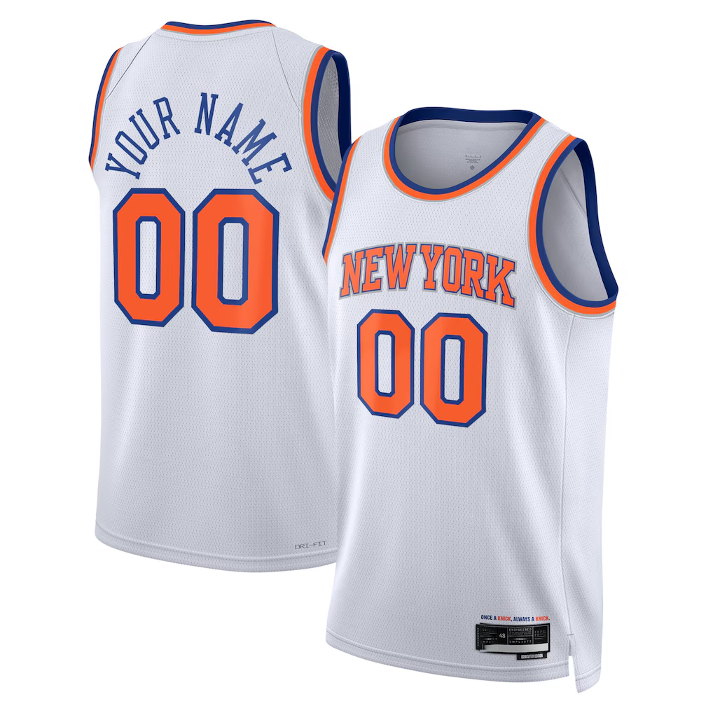 Johmsee Custom NY.Knicks White Swingman Jerseys - Association Edition