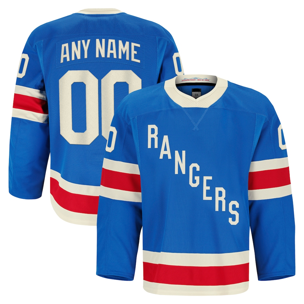 Johmsee Custom NY.Rangers Blue Centennial Authentic Pro Jerseys
