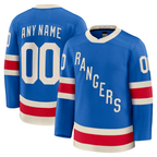 Johmsee Custom NY.Rangers Blue Centennial Premium Jerseys