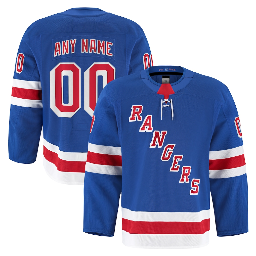 Johmsee Custom NY.Rangers Royal Home Authentic Pro Jerseys
