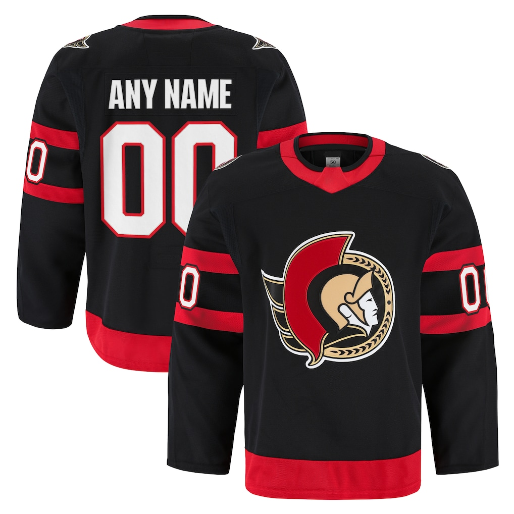 Johmsee Custom O.Senators Black Home Authentic Pro Jerseys