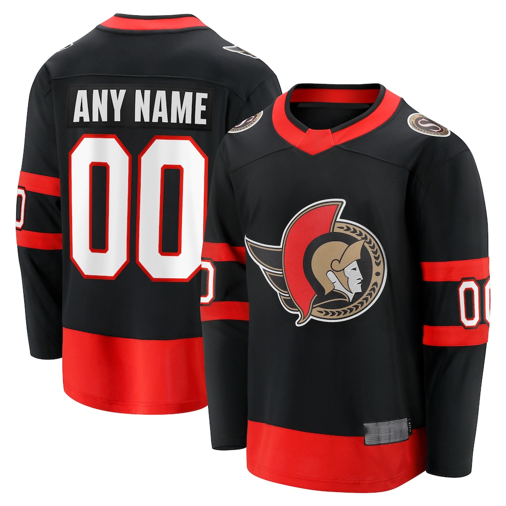 Johmsee Custom O.Senators Black Home Breakaway Jerseys
